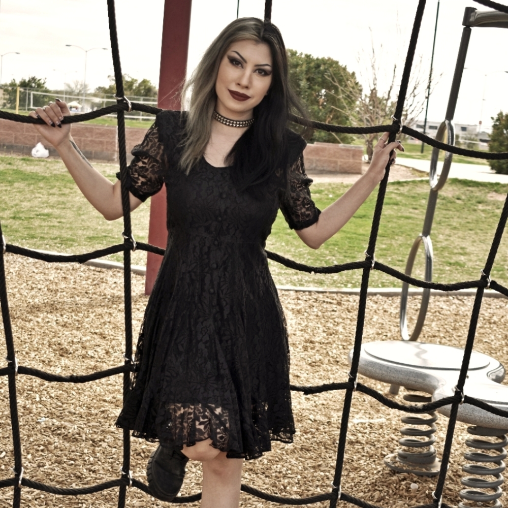 90s Goth lace dress
